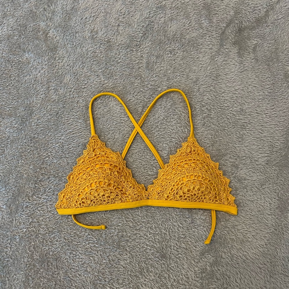 Yellow Crochet Bikini Top